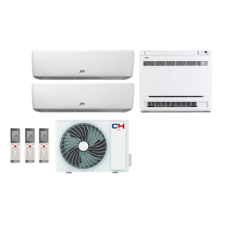 Cooper&Hunter Nordic Multi 9.5kW luftvärmepump med 3 innedelar (en golv - och två väggmodeller) Luftvärmepump - KlimaTime