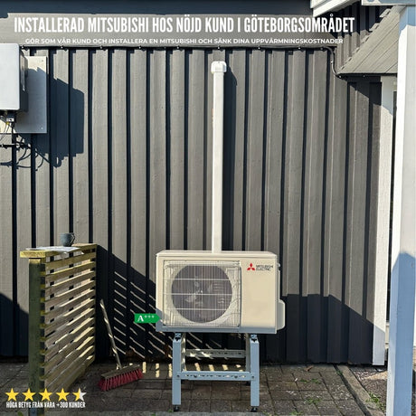 Installerad Mitsubishi luftvärmepump hos nöjd kund i Göteborg - KlimaTime