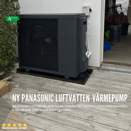 Installerad Panasonic luft-vattenvärmepump hos nöjd kund i Göteborg - KlimaTime