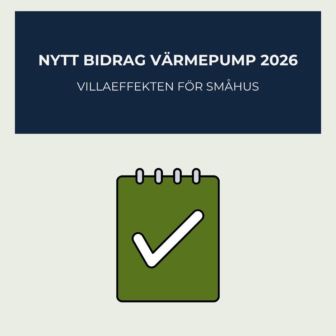 Nytt bidrag för värmepump 2026 – Villaeffekten - KlimaTime
