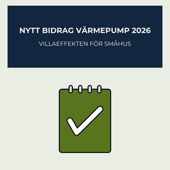 Nytt bidrag för värmepump 2026 – Villaeffekten - KlimaTime