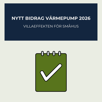 Nytt bidrag för värmepump 2026 – Villaeffekten - KlimaTime