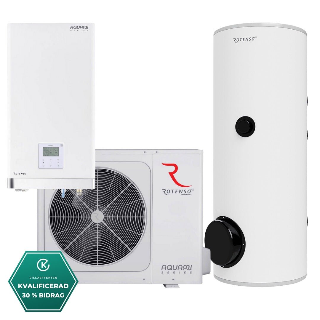 Luft-vattenvärmepump 12kW Mellan-Villa Paket Pannrum luft-vattenvärmepump- KlimaTime