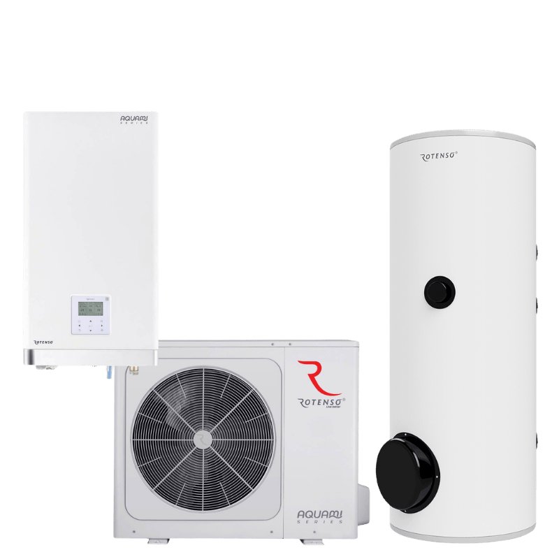 Luft-vattenvärmepump 8/10 kW Lilla-Villa Paket Pannrum luft-vattenvärmepump- KlimaTime