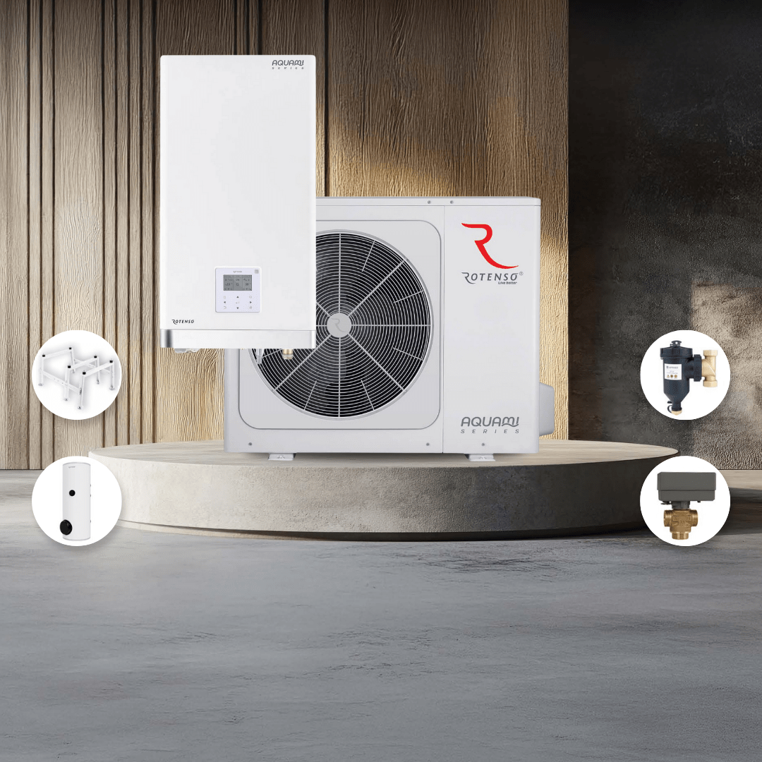 Luft - vattenvärmepump 16kW Stora - Villa Paket Pannrum luft - vattenvärmepump - KlimaTime