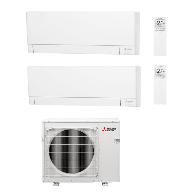 Mitsubishi Electric MXZ AY25 Hyper Heating 7.0kW luftvärmepump med 2 innedelar Luftvärmepump - KlimaTime