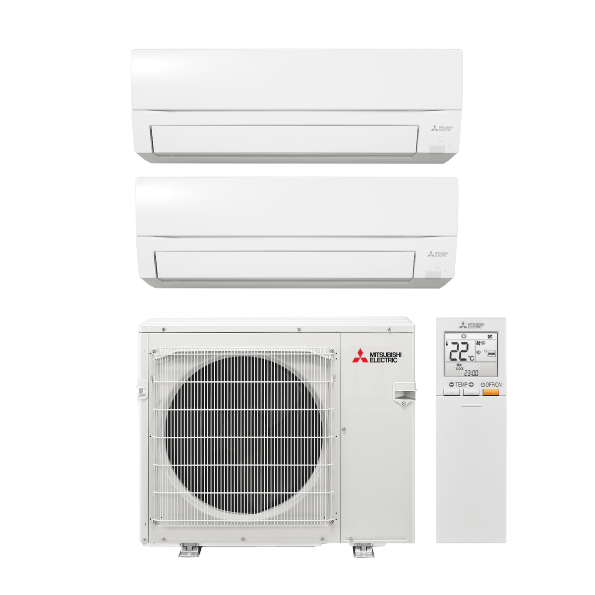 Mitsubishi Electric MXZ Ninja 25 Hyper Heating 7.0kW luftvärmepump med 2 innedelar Luftvärmepump- KlimaTime