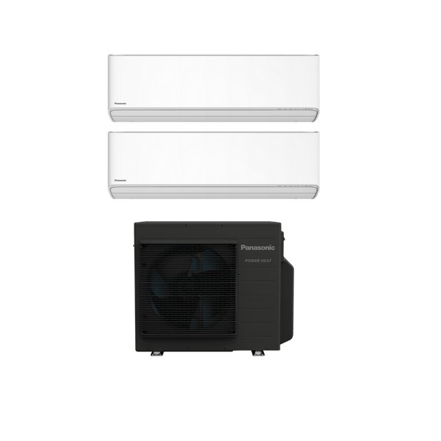 Panasonic HZ25 8.7kW Power Heat luftvärmepump med 2 innedelar Luftvärmepump - KlimaTime.se