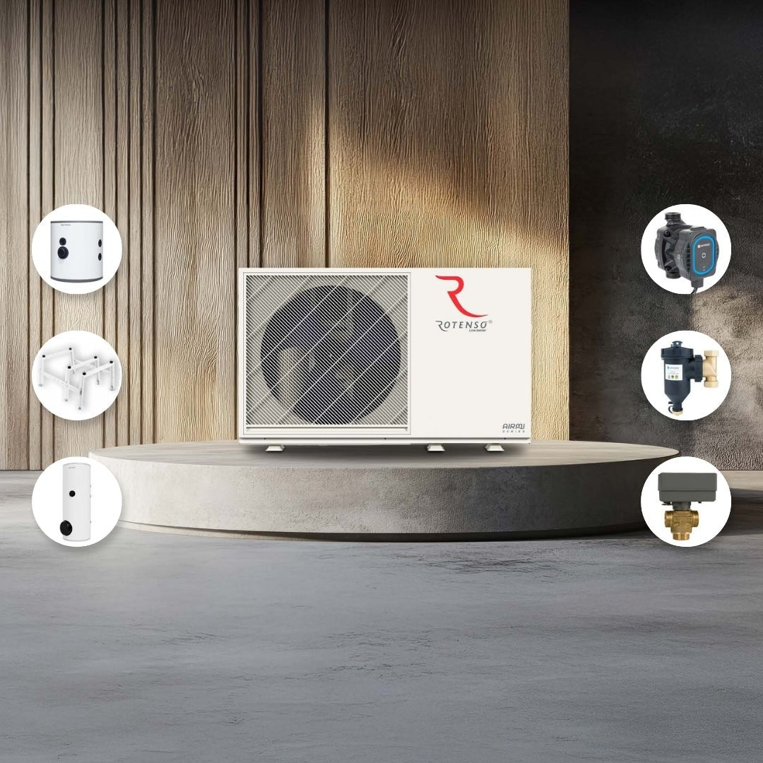 Rotenso 10kW Airmi Paket Monoblock luft - vattenvärmepump Monoblock - KlimaTime