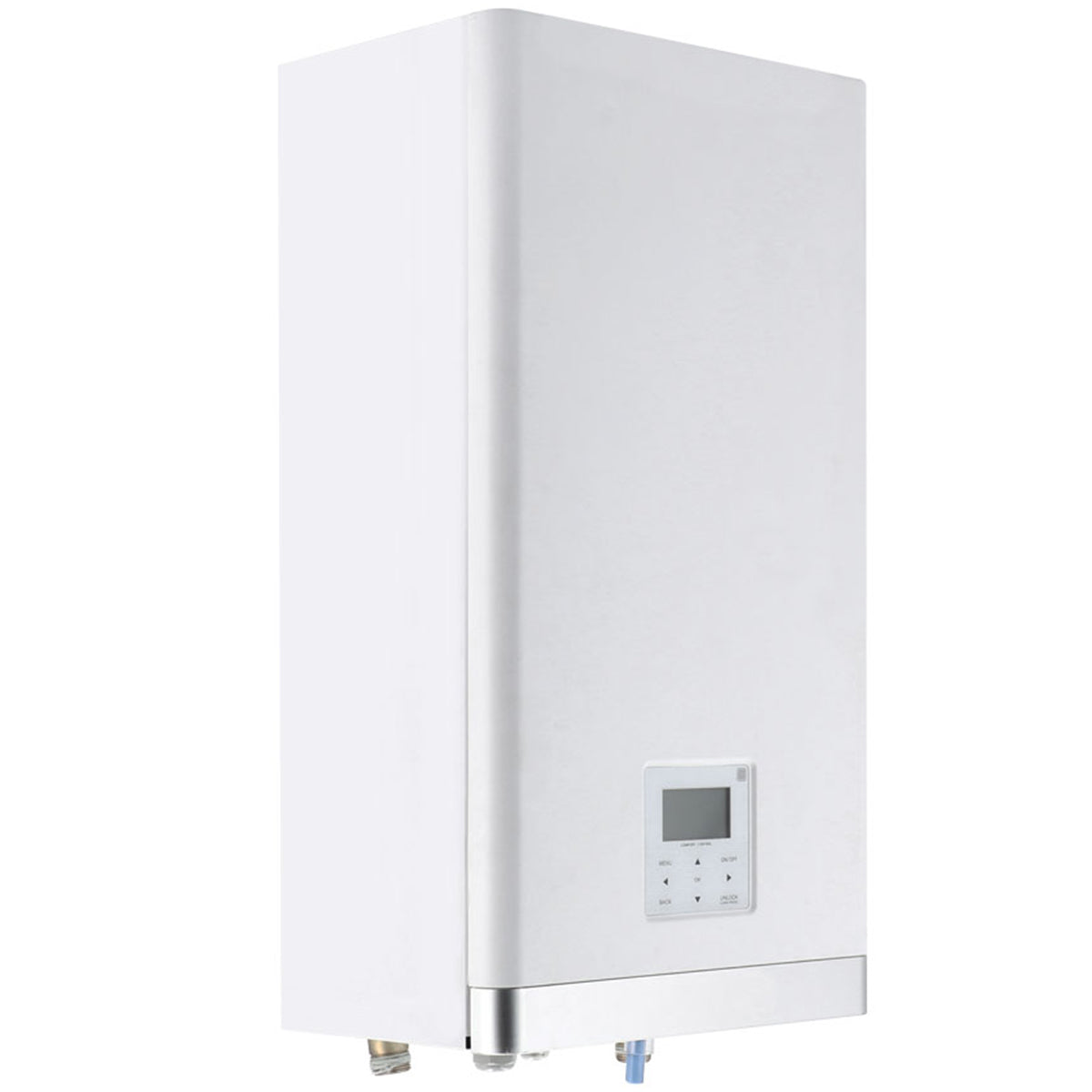 Rotenso Aquami Nordic Master Split 8 kW luft-vattenvärmepump hydraulmodul snett framifrån - KlimaTime